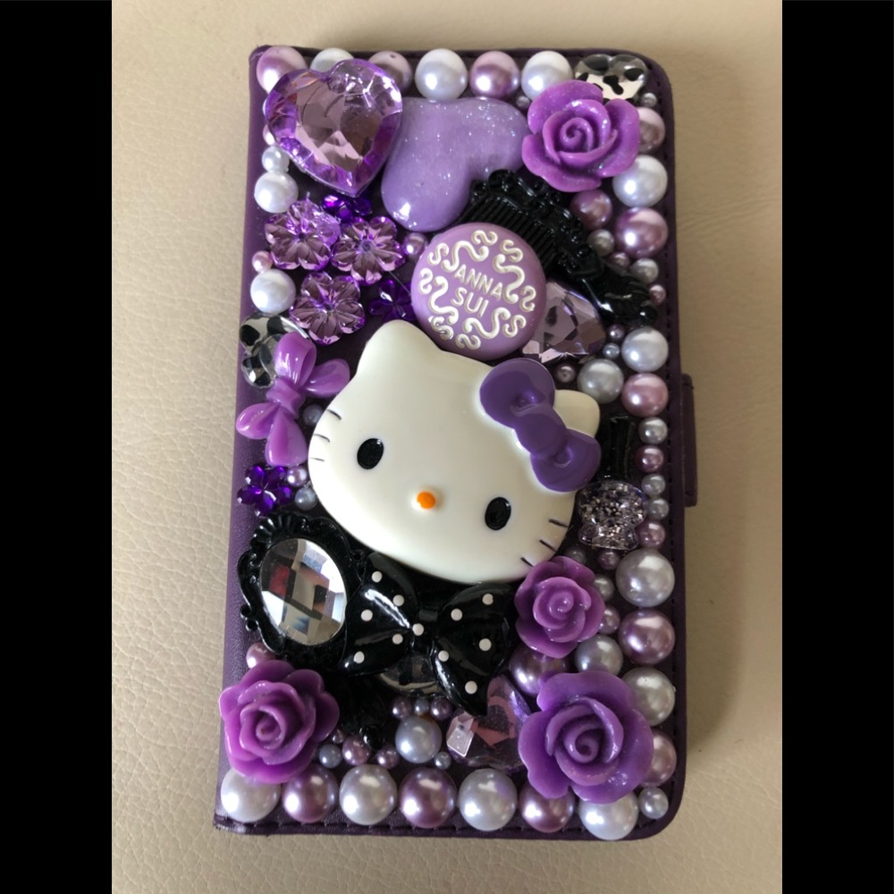Anna Sui Purple HELLO KITTY Phone Case Wallet